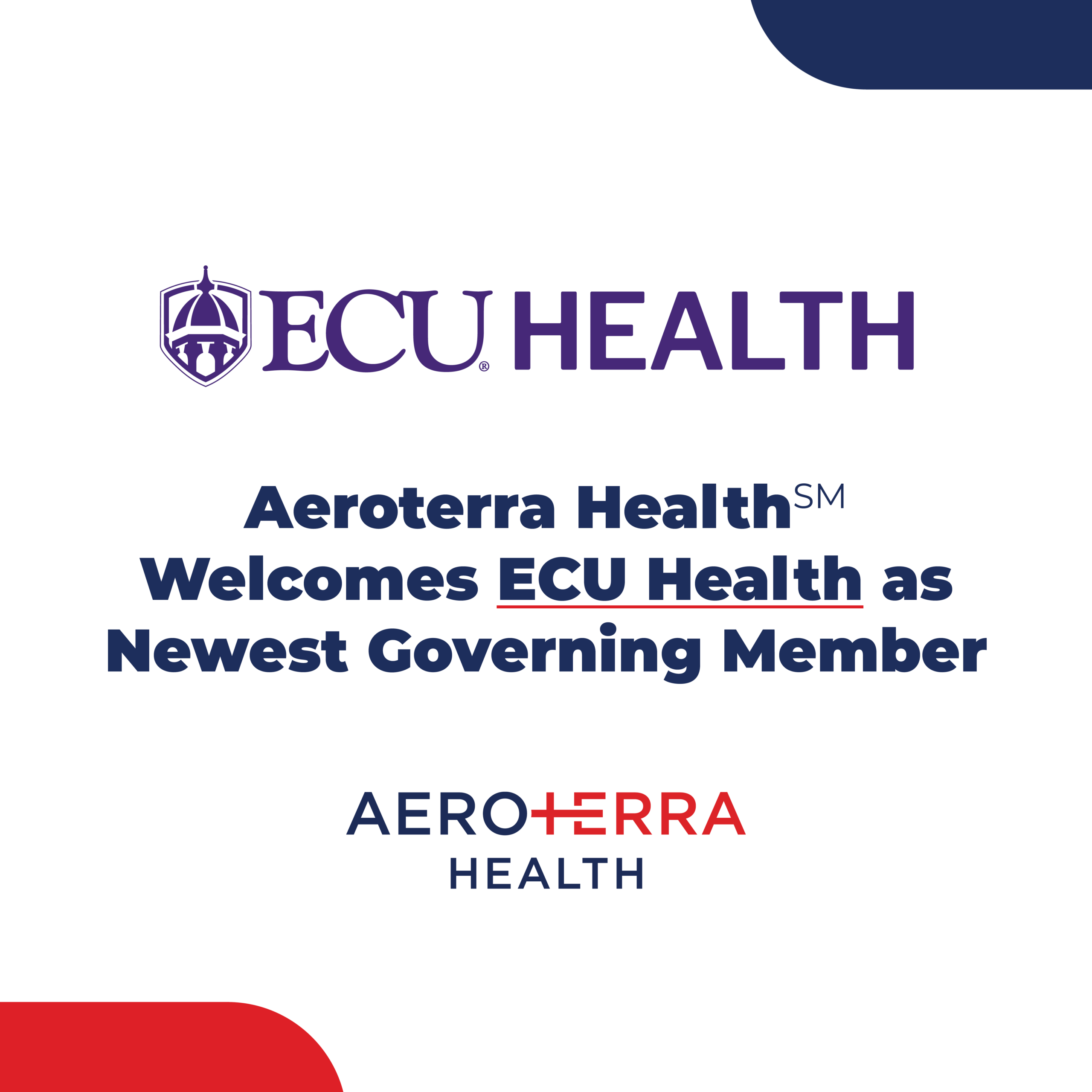 Aeroterra Health Welcomes ECU Health as Newest Governing Member